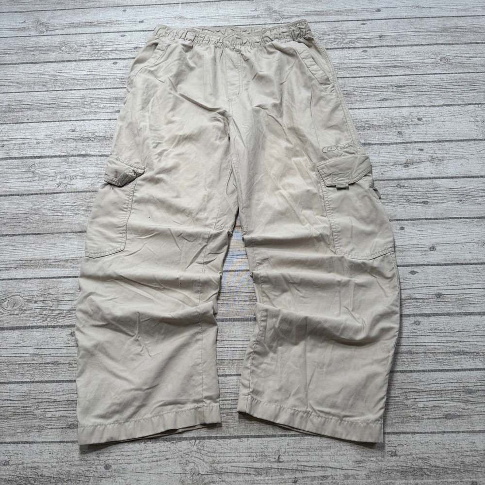 Y2K Ocean Pacific Cargo Pants Men's L Beige Relaxed Fit Wide Leg Utility Hunting